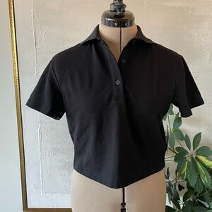 Brand new cropped black polo